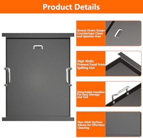 19.2"x15" Carbon Steel Griddle Insert for Bull 4 Burner Angus Outlaw Grills - Image 3