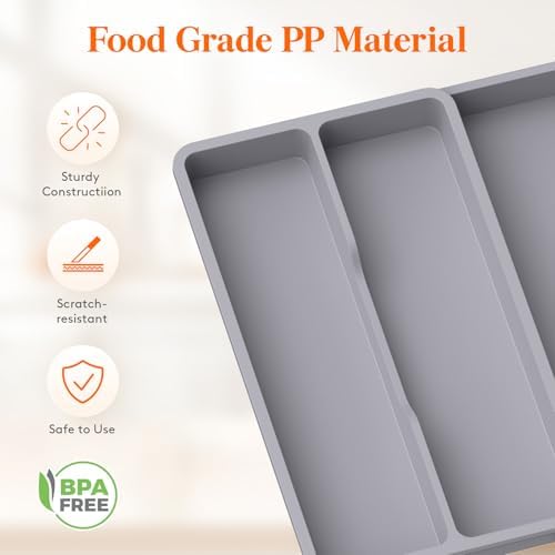 Lifewit Utensil Organizer for Kitchen Drawer, Expandable Cooking Tray - Image 6