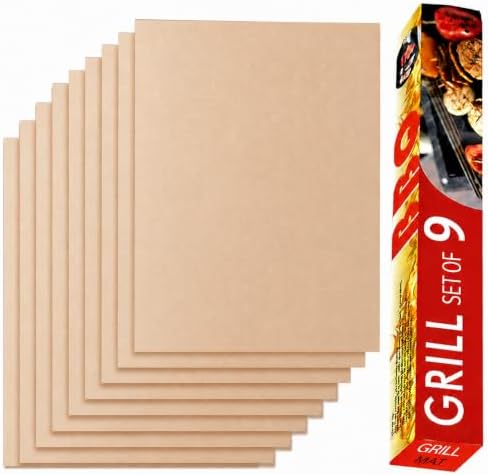 Copper Grill Mats for Gas Grill, Set of 9, 15.75 x 13 Inch by Renook