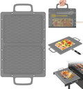 Portable Outdoor Silicone Grill Mat, Foldable Heat-Resistant Table Mat & BBQ Side Shelf Tool Pad with Snap Buttons, Converts into Storage Bag for Utensils and Food, Food-Grade, Non-Slip(Gray) by Eptchn