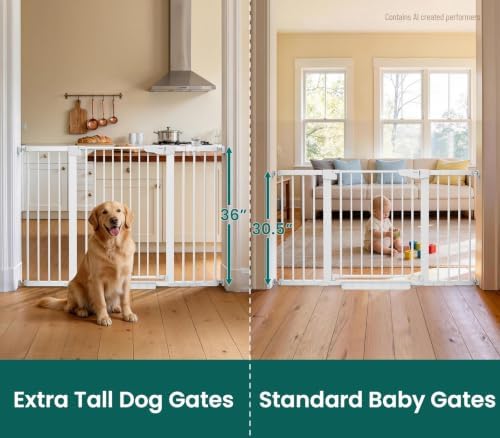 Cumbor 36" Extra Tall Baby Gate, 30-54" Wide Dog Gates for Large Dogs - Image 3