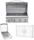 Bullet by Bull Stainless Steel Outdoor Kitchen Set - Built-In Liquid Propane Grill, Perfect for Entertaining -BBQ Kitchen Isl& Bundle - Includes 4 Burner Grill, Double Access Door & Side Burner by Unknown