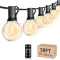 HISTAR LED 30FT Outdoor String Lights with Remote 27 dimmable Globe Bulbs by HistarDirect