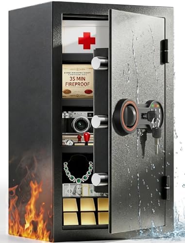 5.0Cub Large Fireproof Safe, 35Min Real Fire Protection, 23.7"Tall Safe Box by BuildYourSafekeepingSystem