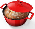 Nuwave Lux 6QT Enameled Cast Iron Dutch Oven Pot, Cast Iron Knob, Crimson by NuWave