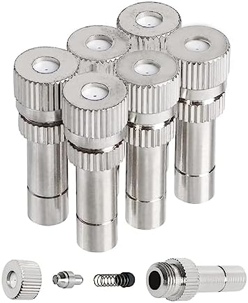 20pcs Brass Mister Nozzles, 6mm Misting Nozzles for Outdoor Cooling System, Landscaping, Air Humidification, Greenhouse Irrigation (without Filter, 0.031"/0.8mm Orifice) - Image 3