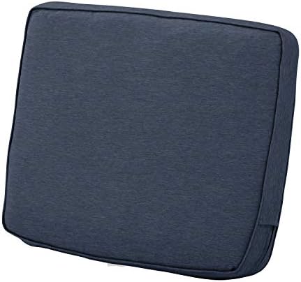 Classic Accessories Montlake Water-Resistant 23 x 22 x 4 Inch Patio Lounge Back Cushion, Heather Indigo Blue, Outdoor Loveseat Cushions by ClassicAccessories