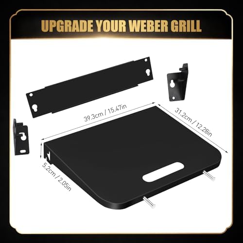 QuliMetal Foldable Side Shelf for Weber Searwood 600/600XL/Smoque/Smoque XL - Image 2
