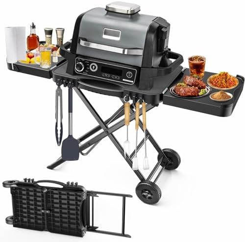 51" Grill Table Stand with Wheels for Ninja Woodfire by Uniflasy