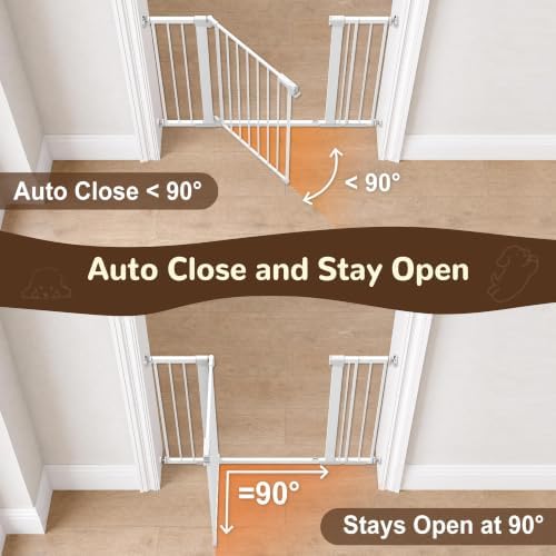 36” Tall Pet Gate with Door 29.7-48.8” Wide Adjustable Baby Gate - Image 4