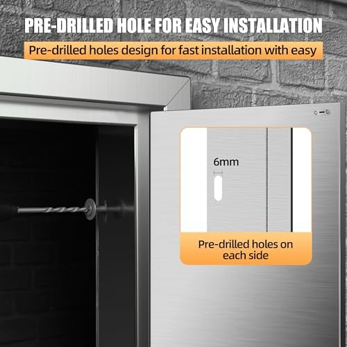 Outdoor Kitchen Doors 42W x 21H Inch Horizontal Handle Double BBQ Access Doors, 304 Stainless Steel for Outdoor Kitchen Cabinet Grill Station or BBQ Island - Image 6