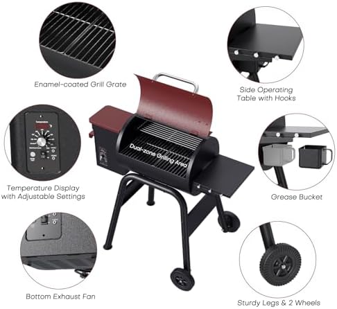 Jocoevol Wood Pellet Smoker Grill Electric Bbq Grills for Backyard Outdoor - Image 4
