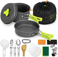 15pcs Camping Cookware Mess Kit,Non-Stick Lightweight Pots Set Portable Outdoor Cookware for Camping Backpacking Hiking Outdoor Cooking and Picnic by rlrueyal