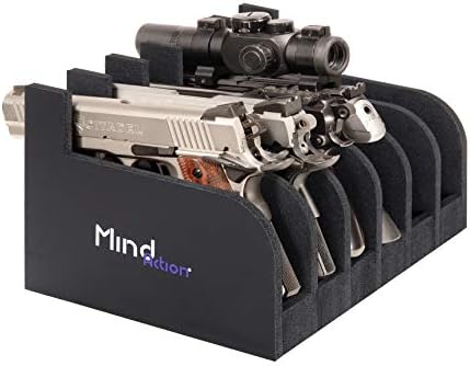 MIND&ACTION Foam Pistol Rack for Gun Safe, Gun Cabinet Accessories, Pistols Holder Storage Organizer, Revolver Firearm Handgun Rack Stand Display by MindAction