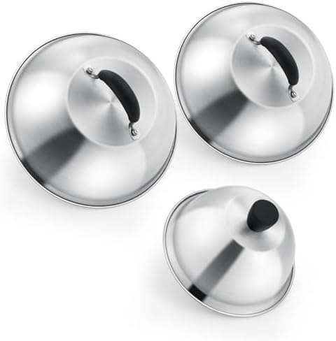 Leonyo 9.7IN-6IN Stainless Steel Griddle Basting Cover Dome, 3 Pack by Leonyo
