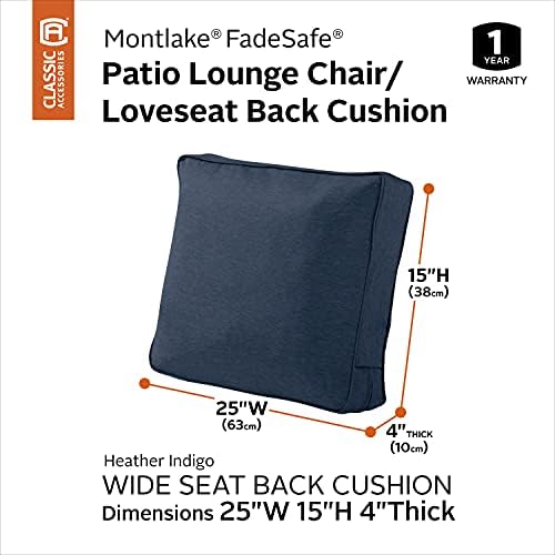 Classic Accessories Montlake FadeSafe Patio Lounge Chair/LoveSeat Back Cushion, 25 x 15 x 4 Inch, Heather Indigo, Patio Furniture Cushions - Image 2