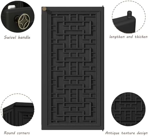 Mrosaa Outdoor Storage Cabinet Waterproof with Shelf,Resin Storage Sheds Outdoor Cabinets for tub Towels/Chemicals/Grill Items/Patio/Garden/Backyard, Size 34.3''L*15''W*36.2''H（Black） - Image 6
