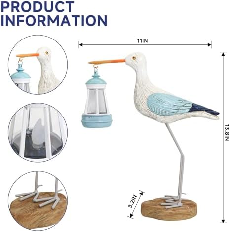 Solar Seagull Statues for Garden and Home Decor,Funny Garden Decor Beach,Pool,Patio,Lawn,Yard,Porch,Perfect Garden Gift - Image 2