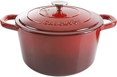 Crock-Pot Artisan 7-Quart Round Enameled Cast Iron Dutch Oven – Scarlet Red, Heavy-Duty Cookware for Slow Cooking, Baking, Roasting with Lid by Crock-PotBrand