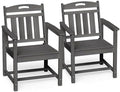 Ciokea HDPE Outdoor Patio Dining Chairs Set of 2, All-Weather, Grey by CIOKEA