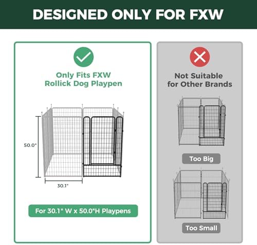 FXW Add-On Gate Panel for Outdoor Dog Playpen, 50" H, Black, Patented - Image 2