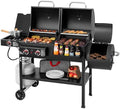 ZH3005Y 2-Burner Gas and Charcoal Grill Combo Black by GrillsHouse