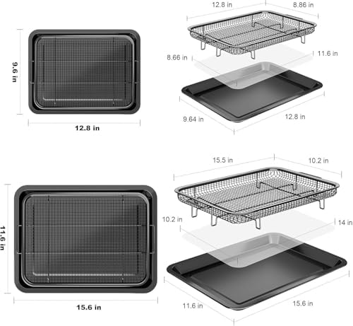 OPENICE Oven Air Fryer Basket and Tray, Air Fryer Basket for Oven 2 Set - Image 2