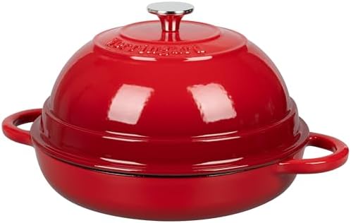 VORRINGARD Cast Iron Enameled Dutch Oven Pot with Lid for Bread Baking, Bread Oven, 6 Quart, Red - Image 4