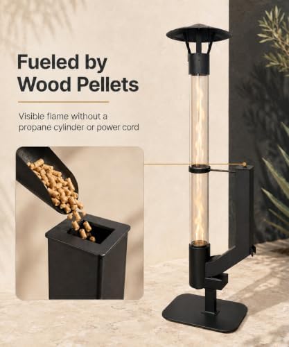 Wood Pellet Patio Heater, 58 Inch Outdoor Rocket Stove - Image 7