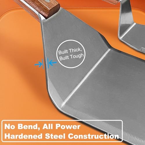 Large and Small Stainless Steel Griddle Spatula BBQ Burger Turner - Image 3