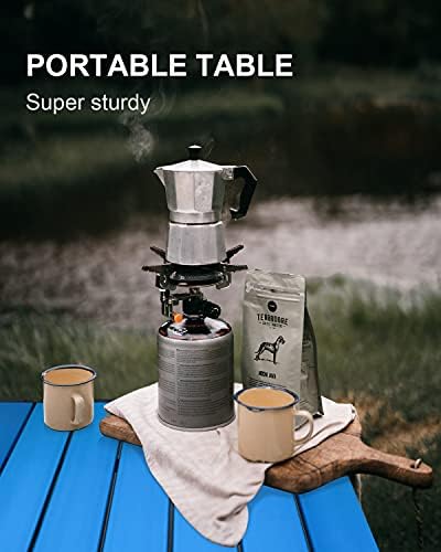 MSSOHKAN Camping Table Folding Portable Camp Side Table Aluminum Lightweight Carry Bag Beach Outdoor Hiking Picnics BBQ Cooking Dining Kitchen Blue Medium - Image 3