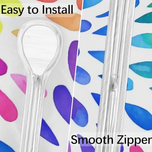 Colorful Fitted Round Tablecloth with Umbrella Hole and Zipper Spring or Summer Floral Outdoor Elastic Table Cloth 36"-44" Oil-Proof Waterproof Patio Table Cover for Picnic Party - Image 3