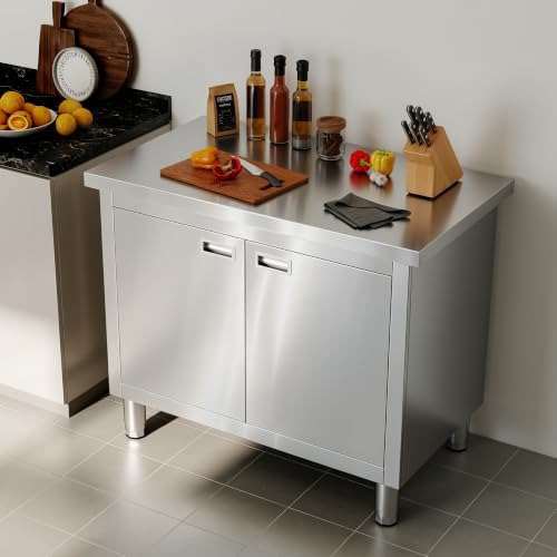 SPECRAFT 24x36 Inch Stainless Steel Work Table with Double Doors - Image 2