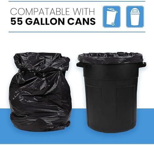 ToughBag 55 Gallon Heavy Duty Contractor Trash Bags, 50 Ct, Black, 1.2 Mil - Image 3