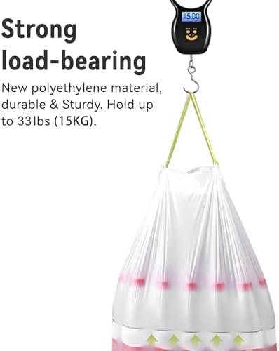Ninestars Extra Strong White Trash Bags with Drawstring, Multiple Sizes 90 Count, Kitchen Drawstring trash bags 90 Trash Bags (21 gallon 90 ct) - Image 2