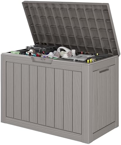 Outdoor Storage Waterproof Deck Box for Patio (45 Gallon, Grey) by Unknown
