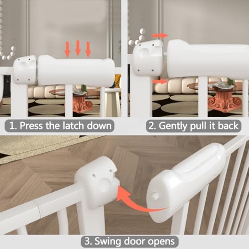 Fairy Baby 67-71.5 Inch Extra Wide Baby Gates Auto Close Child Safety Gates - Image 4