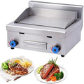 Double Gas Griddle Grill Smooth LPG Commercial Stainless Steel Heavy Duty Restaurant Outdoor Griddle Gas Baking Plate Burger Grill Large Non-Stick Burners Flat Hot Plate for Home and Commercial,718 by Unknown