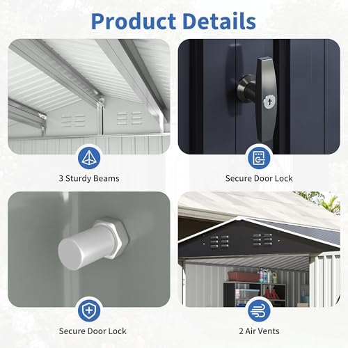 AirWire 12x14 FT Outdoor Metal Shed - Image 3