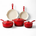 QuliMetal Nonstick Enameled Cast Iron Cookware Set, 5 Pcs Pots and Pans with Lid, Skillet, Frying Pan, Saucepan & Dutch Oven for All Stovetops, PFA Free - Ideal for Sourdough Bread Baking by QuliMetal