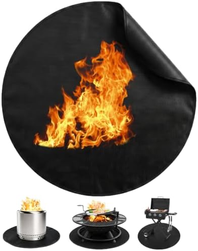 SheeChung Fire Pit Mat Round 48'' for Solo Stove Yukon,Fireproof Grill Mat by SheeChung