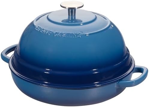 EDGING CASTING Enameled Cast Iron Dutch Oven Pot with Lid, Round Bread Oven for Homemade Sourdough Bread Baking, 6 Quart, Lake Blue - Image 2