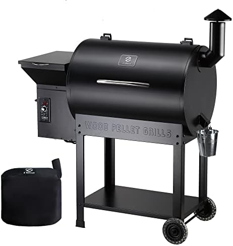 Z GRILLS Pellet Smoker Grill with PID Control, Rain Cover, 700 sq. in Cooking Area for Outdoor BBQ, ZPG-7002B by ZGRILLS