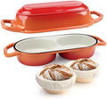 YONILL Mini Double Dutch Oven with Lid for Sourdough Bread Baking (Orange) by YONILL