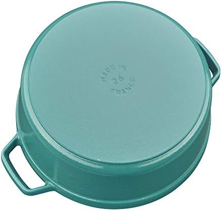 STAUB Cast Iron 5.5-qt Round Cocotte, Serves 5-6, Made in France, Turquoise - Image 3