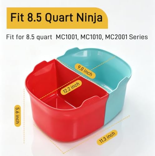 Magikichen Silicone Liners for Ninja 8.5 Quart, Compatible with MC1001, MC1000 MC1010, MC2001, Accessories for Ninja, 8.5 Reusable silicone Divider Insert,BPA-Free, Dishwasher Safe - Image 2