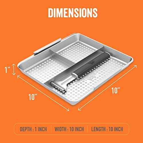 Yukon Glory Compartment Grill Basket, Stainless, Clip-On Handle - Image 4