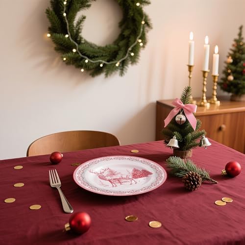 WRAPAHOLIC 25Pcs Christmas Paper Plates - 9 Inch Sketch Reindeer Disposable Plates Decorative Dinner Plates for Christmas Party Tableware Supplies Table Decor - Image 6