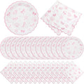Roshtia 120 Pcs Pink Seashell Paper Plates and Napkins Set, Serves 60 by Roshtia