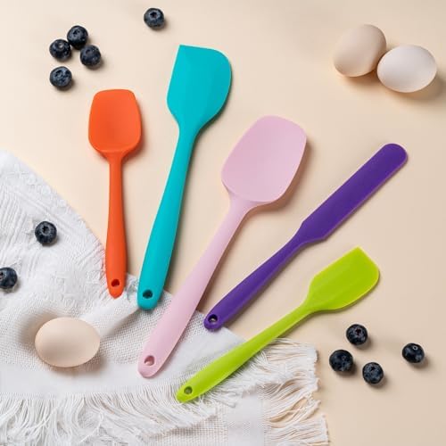 Silicone Spatula Set,5 Piece Food Grade Rubber Spatulas,Mint Green - Image 7